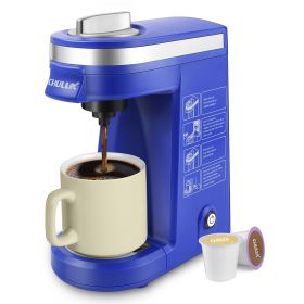 CHULUX Single Serve Coffee Maker KCUP Pod Coffee Brewer;  Single Cup Coffee Machine Mini 3 in 1 for K CUP Ground Coffee Tea Filter (Black: Qf-Cm801, Blue: Qf-Cm801-Blue)