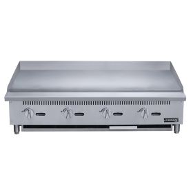 48" Griddler (24" Depth)  4-Burner Commercial  Griddle in Stainless Steel  with 4  legs (Color: Silver, Material: Stainless Steel)